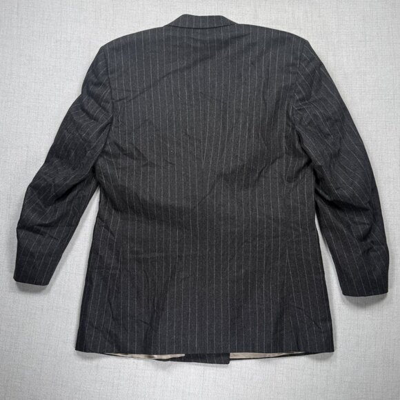 Vintage Paul Stuart Blazer Double Breasted Pinstripe Gray Lined Size Chest 41 - Picture 2 of 8